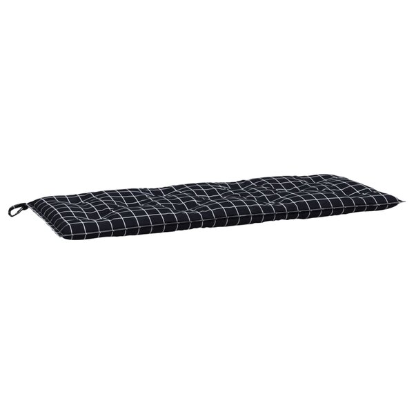 vidaXL Coussin de banc de jardin carreaux noir 120x50x7 cm tissu