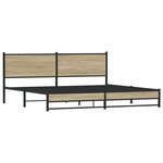 vidaXL Cadre de lit en métal sans matelas chêne sonoma 193x203 cm