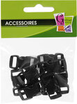 Fermoirs clips plastique (idéal Créacord) 3 x 1 5cm Noir x10