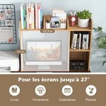 Organisateur rangement de bureau 94 x 25 x 74 cm étagère bibliothèque à 3 niveaux avec 2 dispositifs anti-renversement naturel 20_0007284