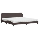 vidaXL Lit avec matelas marron foncé 200x200 cm tissu