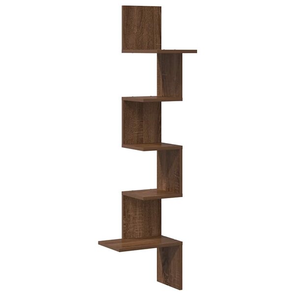 vidaXL Étagère d'angle murale chêne marron bois ingénierie