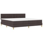 vidaXL Lit à sommier avec matelas et LED Marron Foncé 200x200 cm Tissu