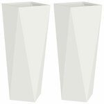 vidaXL Jardinière 2 Pièces Blanc 30 x 30 x 75 cm Acier