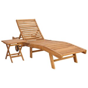 vidaXL Transat 2 pc Bois de teck massif Marron