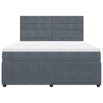 vidaXL Sommier à lattes de lit et matelas Gris foncé 180x200cm Velours