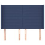 vidaXL Tête de lit avec oreilles Bleu 147x16x118/128 cm Tissu