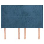 vidaXL Tête de lit avec oreilles Bleu foncé 147x16x118/128 cm Velours