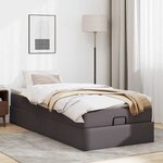VidaXL Cadre de lit ottoman avec matelas gris 100x200 cm similicuir