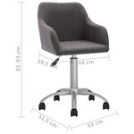 Vidaxl chaises pivotantes à manger lot de 2 taupe tissu