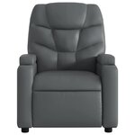 vidaXL Fauteuil inclinable électrique Gris Similicuir