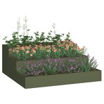 vidaXL Cache-pot de jardin Vert olive 90 x 90 x 35 cm