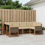 vidaXL Ensemble de canapés d'extérieur 6 Pièces Naturel et Beige