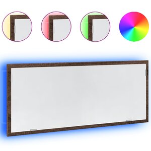 vidaXL Miroir de salle de bain à LED chêne marron bois d'ingénierie