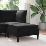 vidaXL Pouf avec Rangement Noir Velours