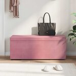 vidaXL Tabouret Rose 101 x 41 x 40 cm Velours et Bois Composite