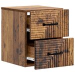 vidaXL Cabinet de chevet mural 2 Pièces Bois ancien 34 5 x 33 x 40 cm