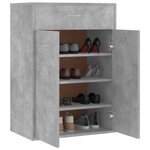 vidaXL Armoire à chaussures Gris béton 60x35x84 cm Bois d'ingénierie