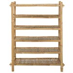 vidaXL Rack à chaussures avec étagère Naturel 6 niveaux Bambou
