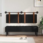vidaXL Tête de lit suspendue Avec lumière LED Noir PU antique