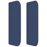 vidaXL Tête de lit avec oreilles Bleu 203x16x78/88 cm Tissu