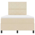 vidaXL Lit à ressorts avec matelas avec LED Crème 120 x 190 cm tissu