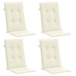 vidaXL Coussins de chaise de jardin dossier haut lot de 4 crème tissu