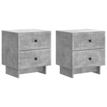 vidaXL Cabinet de chevet 2 Pièces Gris béton 43 x 34 5 x 47 5 cm