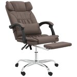 Fauteuil de massage inclinable de bureau informatique étude similicuir brun 02_0025411
