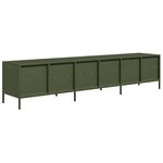 vidaXL Meuble TV vert olive 202x39x43 5 cm acier laminé à froid