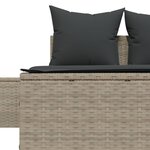 vidaXL Chaise longue double avec coussins gris clair résine tressée