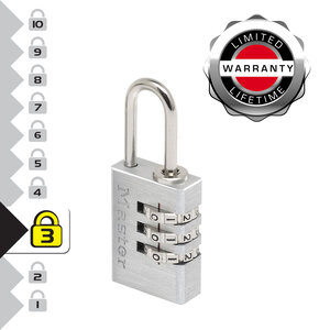7620EURDCC Cadenas à Combinaison Programmable en Aluminium gris 2 x 5 5 x 0 9 cm