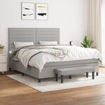 vidaXL Sommier à lattes de lit avec matelas Gris clair 180x200cm Tissu