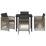 vidaXL Ensemble de salle à manger pour jardin 5 Pièces Gris Poly rotin