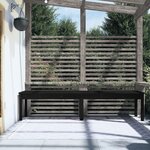 vidaXL Banc de jardin à 2 places noir 203 5x44x45cm bois massif de pin