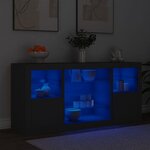vidaXL Buffet avec lumières LED noir 142 5x37x67 cm