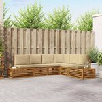 vidaXL Ensemble de canapés d'extérieur avec coussin Naturel et Beige
