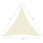 vidaXL Voile d'ombrage 160 g/m² Crème 4x5x5 m PEHD