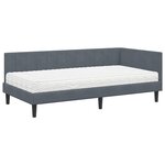 vidaXL Cadre de lit d'angle Gris foncé 90 x 190 cm Velours