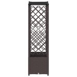 vidaXL Lit Élevé avec Treillis et Toit Marron 204 x 40 x 141 cm PP