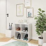 vidaXL Armoire à chaussures d’entrée blanc brillant bois ingénierie