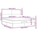 VidaXL Cadre de lit ottoman avec matelas bleu foncé 160x200 cm velours