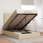 vidaXL Cadre de lit ottoman avec matelas crème 120x200cm tissu