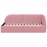 vidaXL Cadre de lit d'angle avec tête de lit Rose 90 x 200 cm Velours