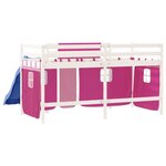 vidaXL Lit mezzanine enfants avec rideaux sans matelas rose 80x200cm