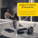 Jabra evolve2 65 casque pc sans fil - casque certifié microsoft teams mono ecouteur avec batterie longue durée - adaptateur blue