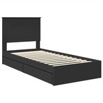 vidaXL Lit de Rangement avec tiroir Noir 90 x 190 cm Bois d'ingénierie