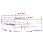 vidaXL Cadre de lit en métal sans matelas chêne fumé 200x200 cm