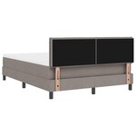vidaXL Lit à ressorts avec matelas Taupe 140 x 190 cm tissu