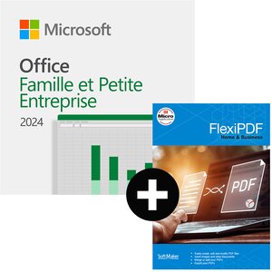Pack Office Famille et Petite Entreprise 2024 - 1 PC/mac - licence perpétuelle + FlexiPDF Home &amp; Business - 3 PC - licence perpétuelle